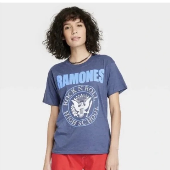1234 Ramones Rock N Roll High School Blue T-Shirt Tee Women Size XS Short Sleeve - Picture 1 of 7